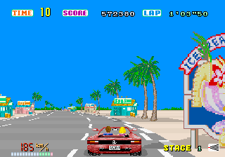 Versión del juego Out Run para la máquina recreativa