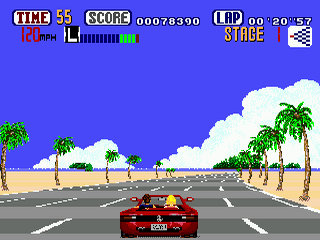 Versión del juego Out Run para la Sega Mega Drive