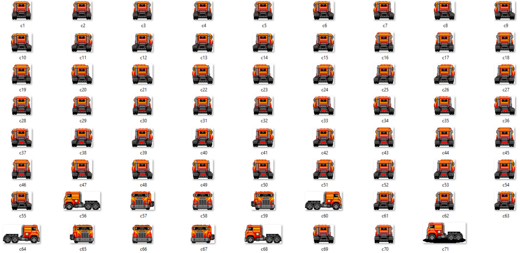 Sprite sheet del camión