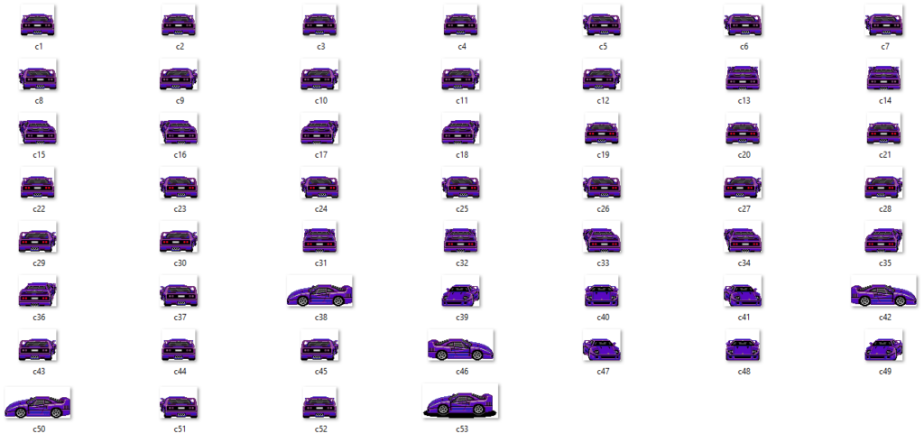 Sprite sheet del deportivo