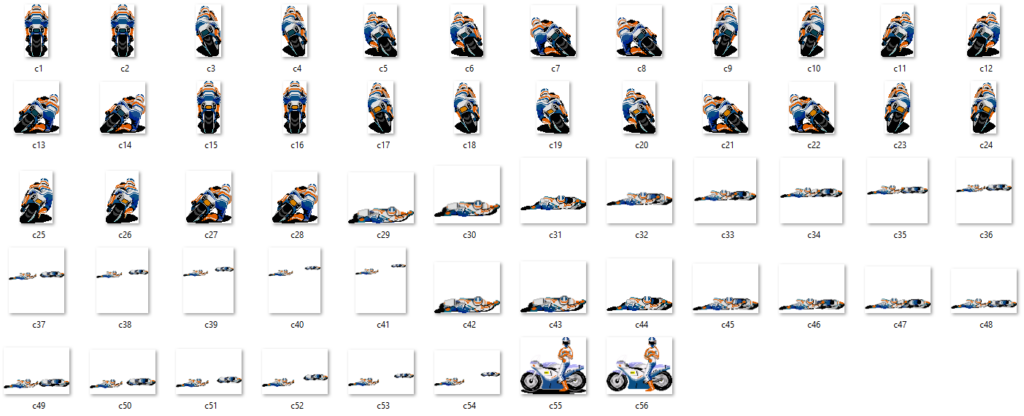 Sprite sheet de la moto