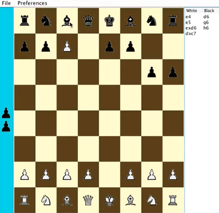 Terminal del motor de GoldenEye para jugar al ajedrez