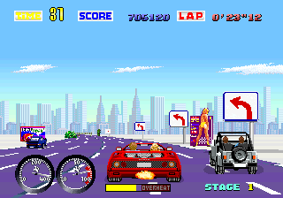 Fotograma del videojuego Turbo Out Run (1989)