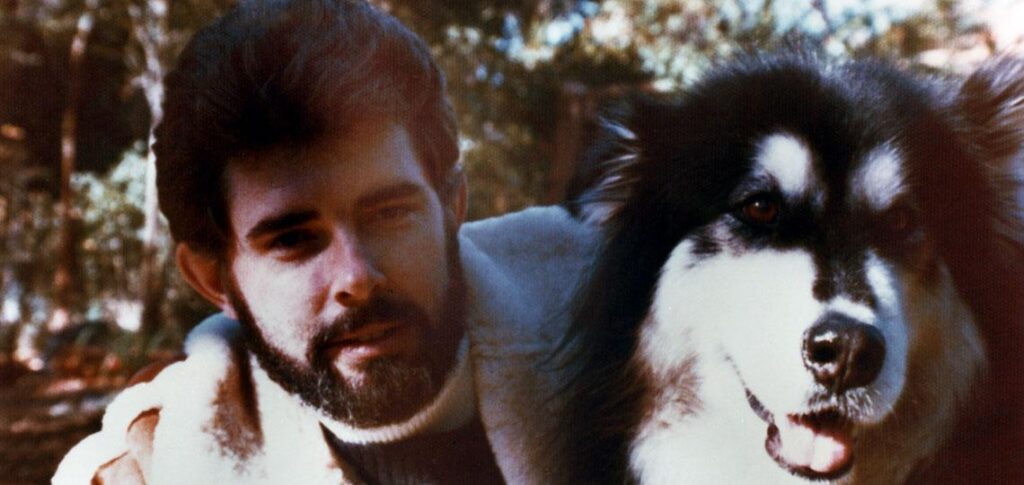 George Lucas junto a su perro Indiana