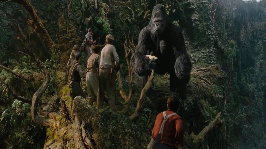 Escena del tronco en la versión de King Kong (2005)