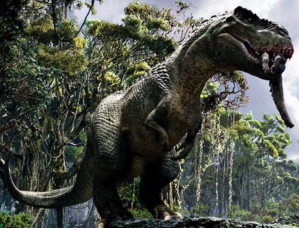 Fotografía del ficticio Vastatosaurus rex de isla Calavera