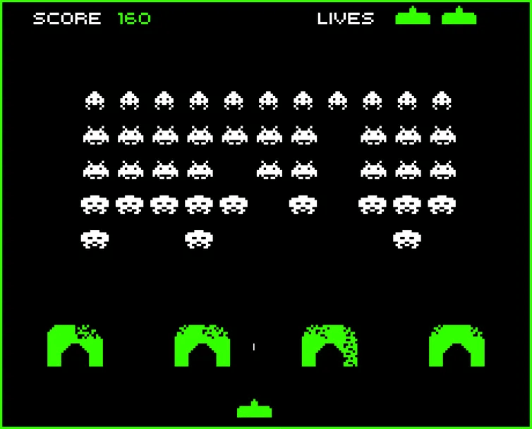 Interfaz original del videojuego Space Invaders para máquina recreativa