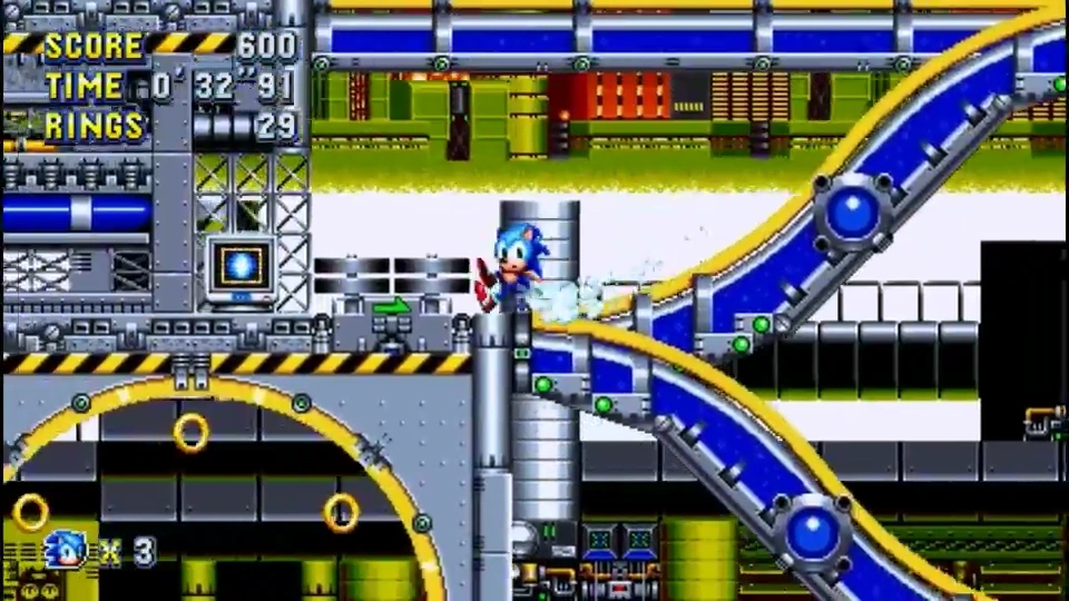 Chemical Plant Zone, nivel original de Sonic the hedgehog 2 adaptado a Sonic Mania