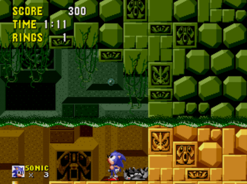 Mapa Labyrinth Zone del juego Sonic the hedgehog (1991)