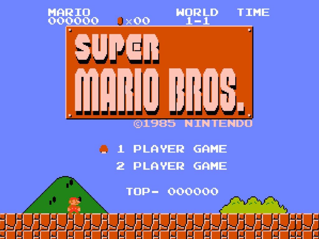 Super Mario Bros lanzado por Nintendo para NES en 1985