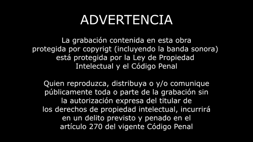 Animación inicial de los derechos de autor del disco