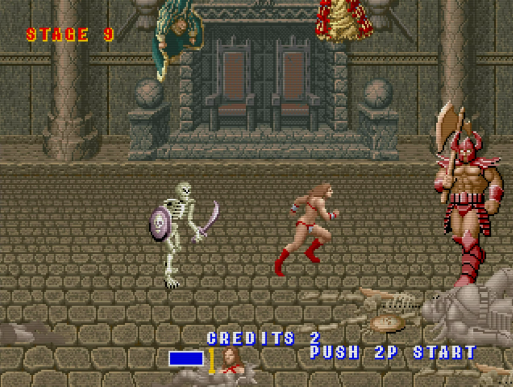 Batalla contra Death Adder en la versión arcade de Golden Axe