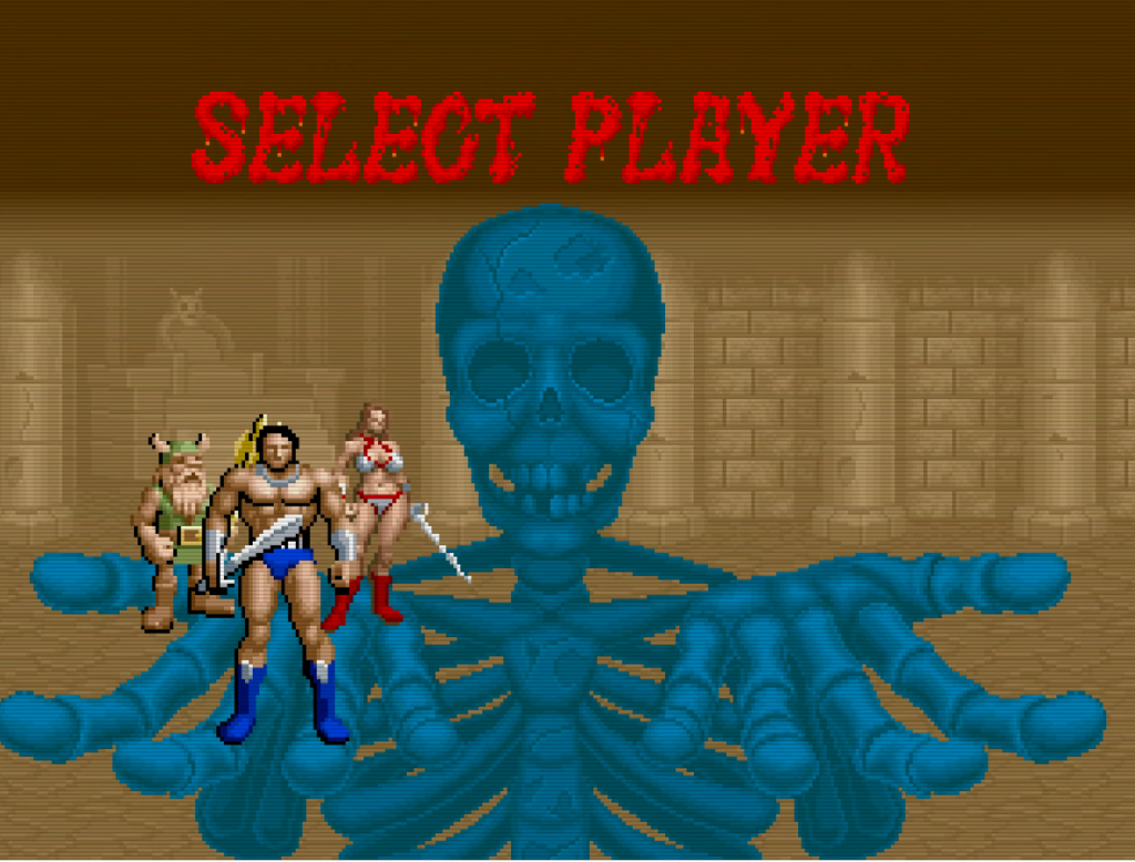 Menú de selección de personajes de Golden Axe (1989)