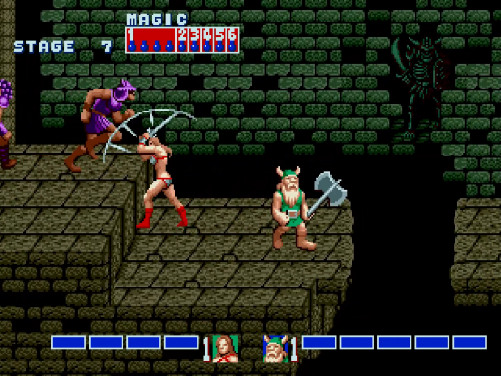 Nivel adicional de Golden Axe (1989) para Mega Drive en modo multijugador