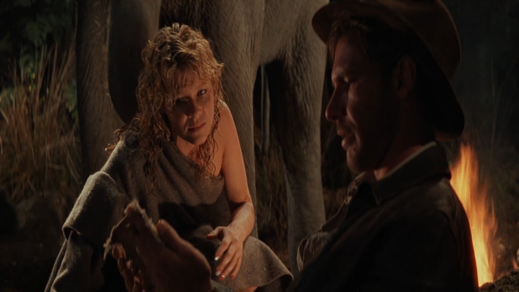 Indiana Jones le cuenta a Willie la leyenda de Shankara