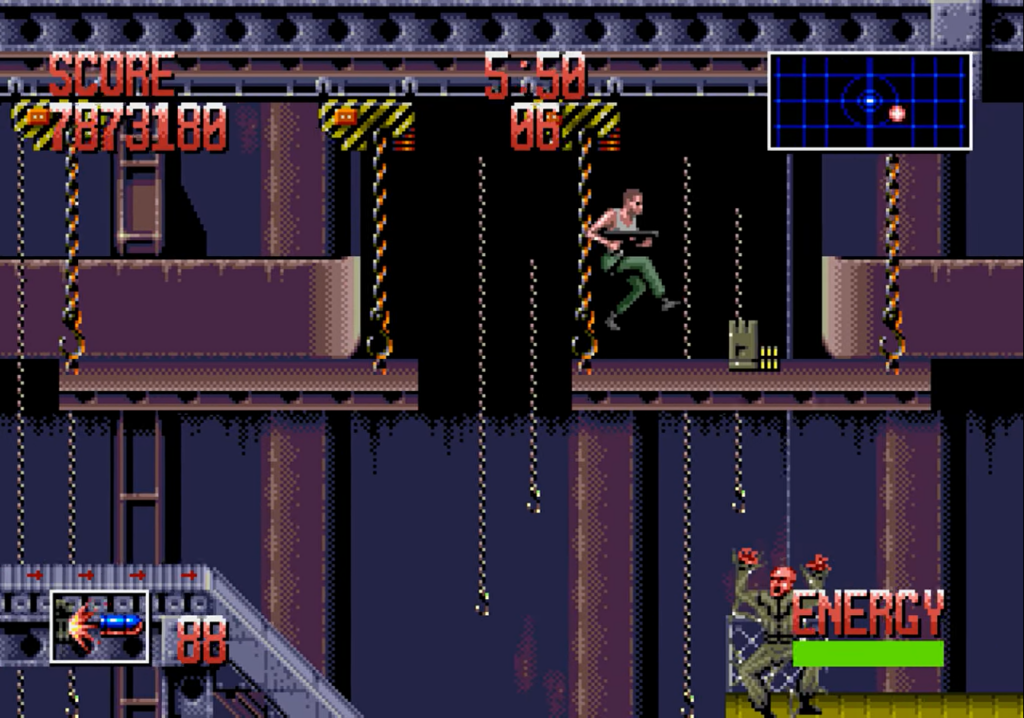 Ejemplo del potencial gráfico de Alien 3 (1992) para Sega Mega Drive