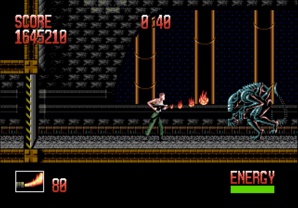 Nivel de alien guardian en el videojuego de Alien 3 (1992)