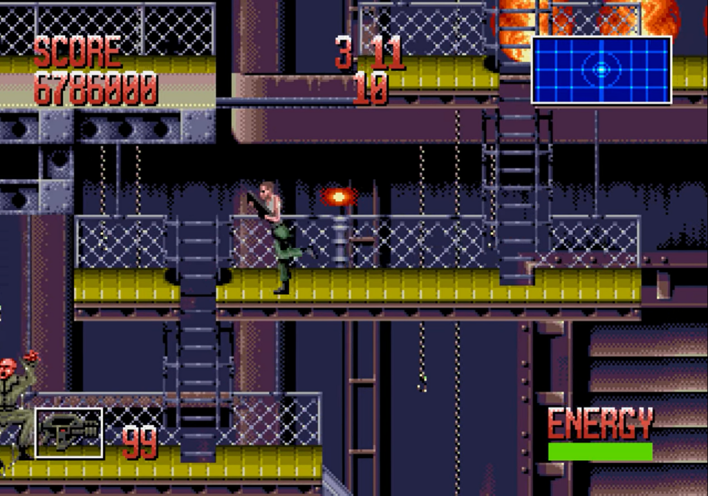 Ejemplo de nivel del videojuego e Alien 3 (1992) para Sega Mega Drive.