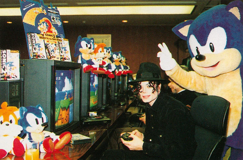 Michael Jackson probando Sonic The Hedgehog 2 (1992)