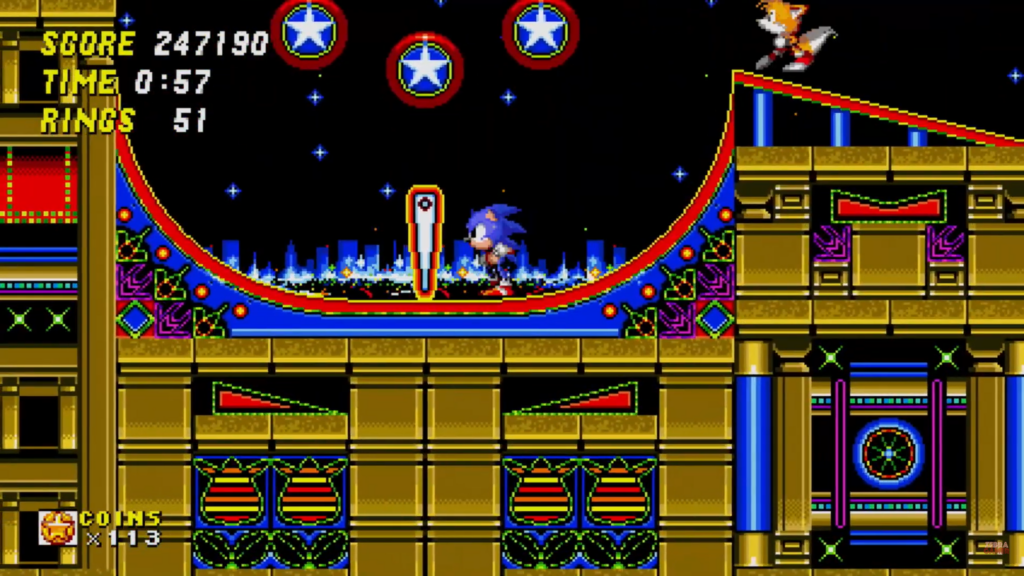 Fotograma de la cuarta zona de Sonic The Hedgehog 2  (992): Casino Night Zone