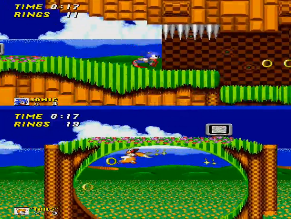 Modo multijugador en Sonic The Hedgehog 2 (1992)