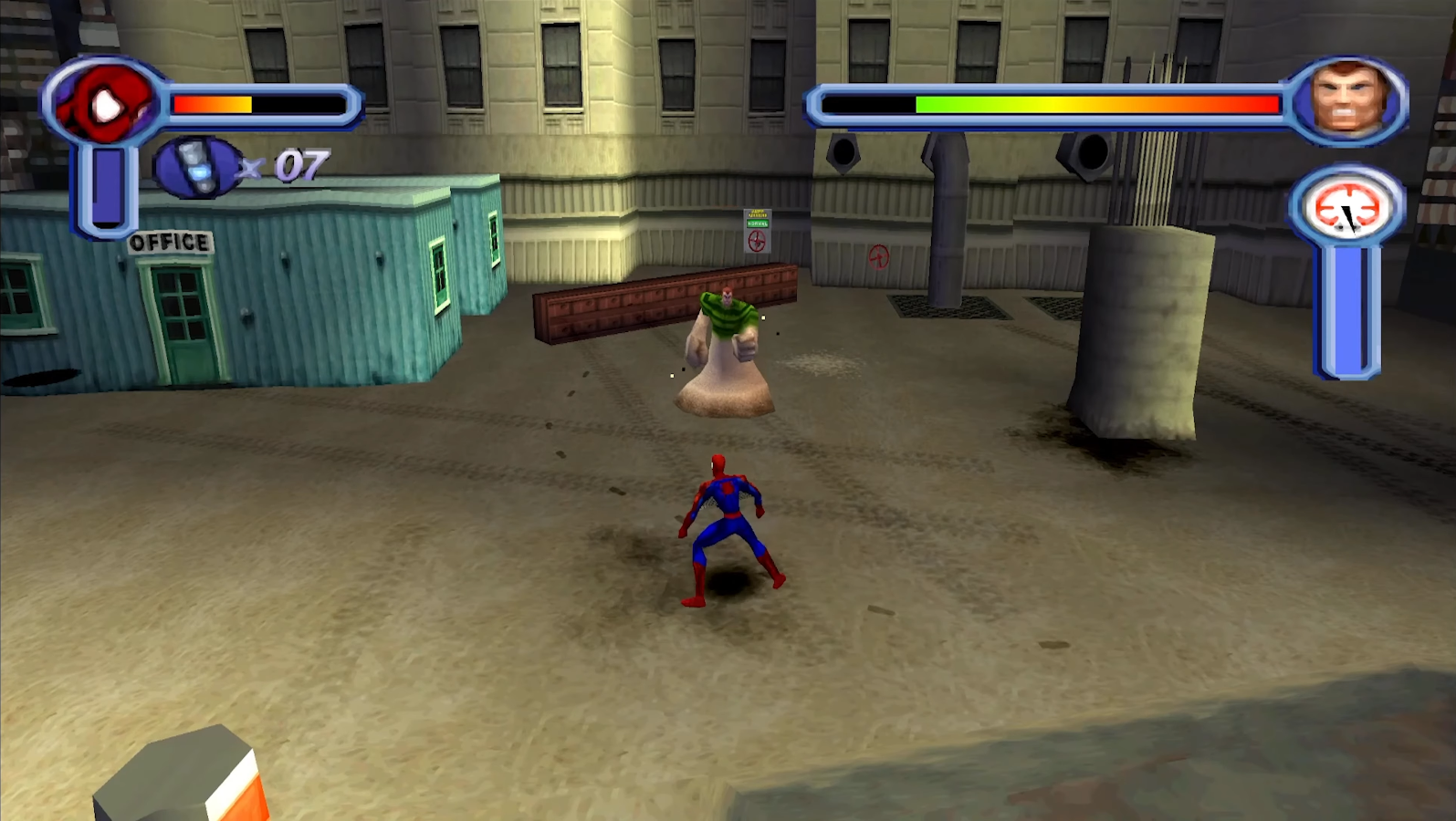 Enfrentamiento de Spider-Man contra el enemigo Hombre de Arena Enfrentamiento de Spider-Man contra el enemigo Hombre de Arena
