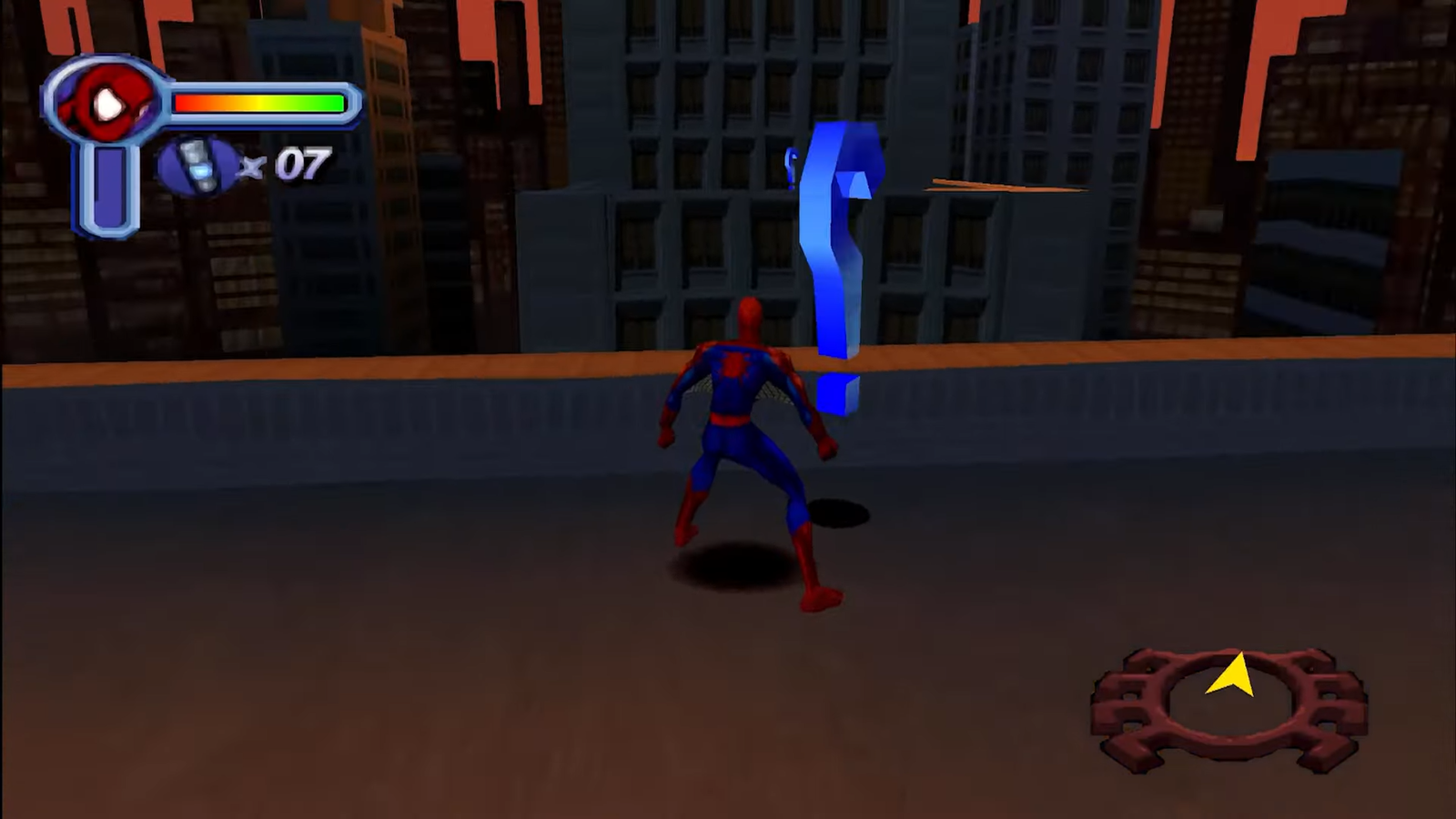 Primer nivel del videojuego Spider-Man 2: Enter Electro (2001) para PS1 Primer nivel del videojuego Spider-Man 2: Enter Electro (2001) para PS1