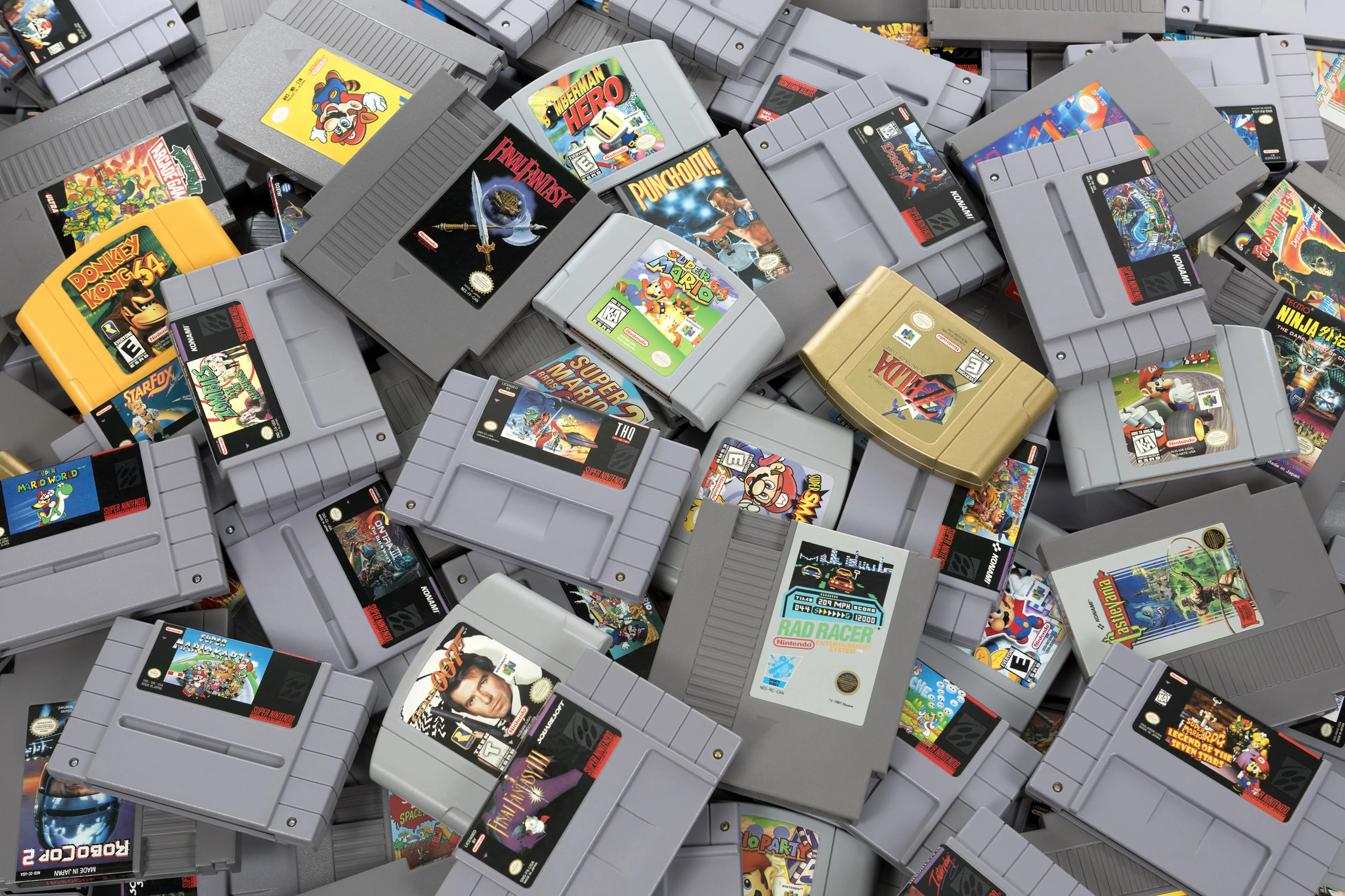 Gran colección de cartuchos de NES, SNES y N64 Gran colección de cartuchos de NES, SNES y N64