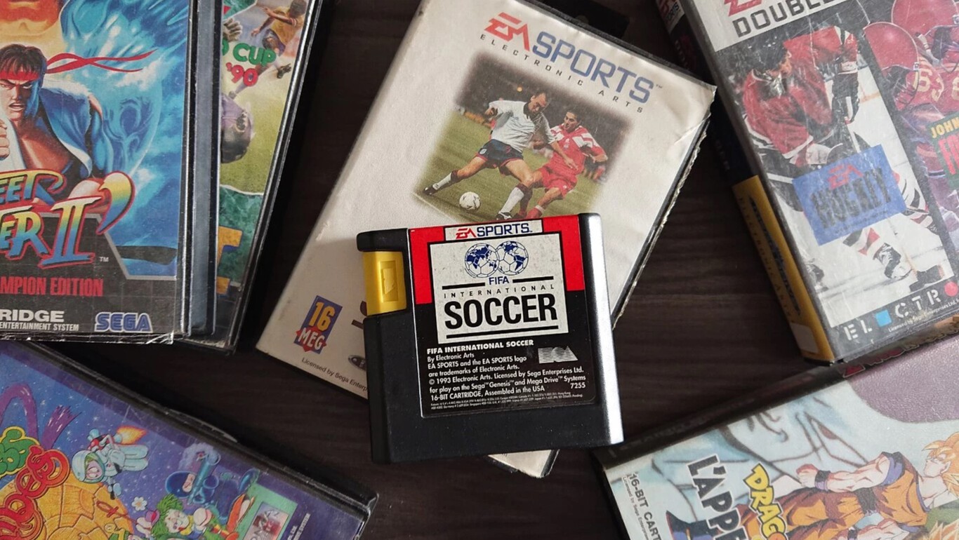 Ejemplo de cartucho de Electronic Arts diseñado para Mega Drive Ejemplo de cartucho de Electronic Arts diseñado para Mega Drive