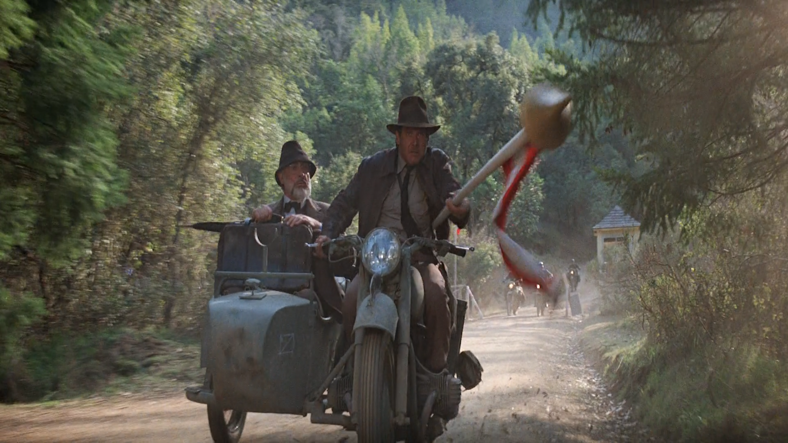 Escena de la persecución en motocicletas en Indiana Jones y la última cruzada (1989)