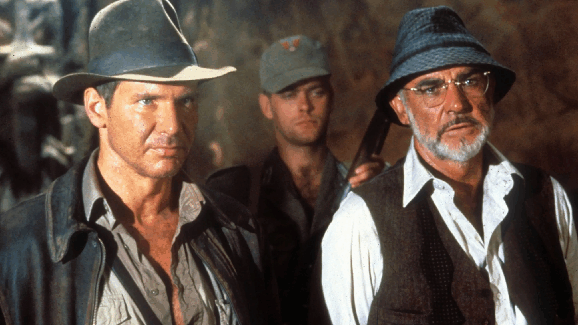 Harrison Ford y Sean Connery juntos en una secuencia de Indiana Jones y la última cruzada (1989)