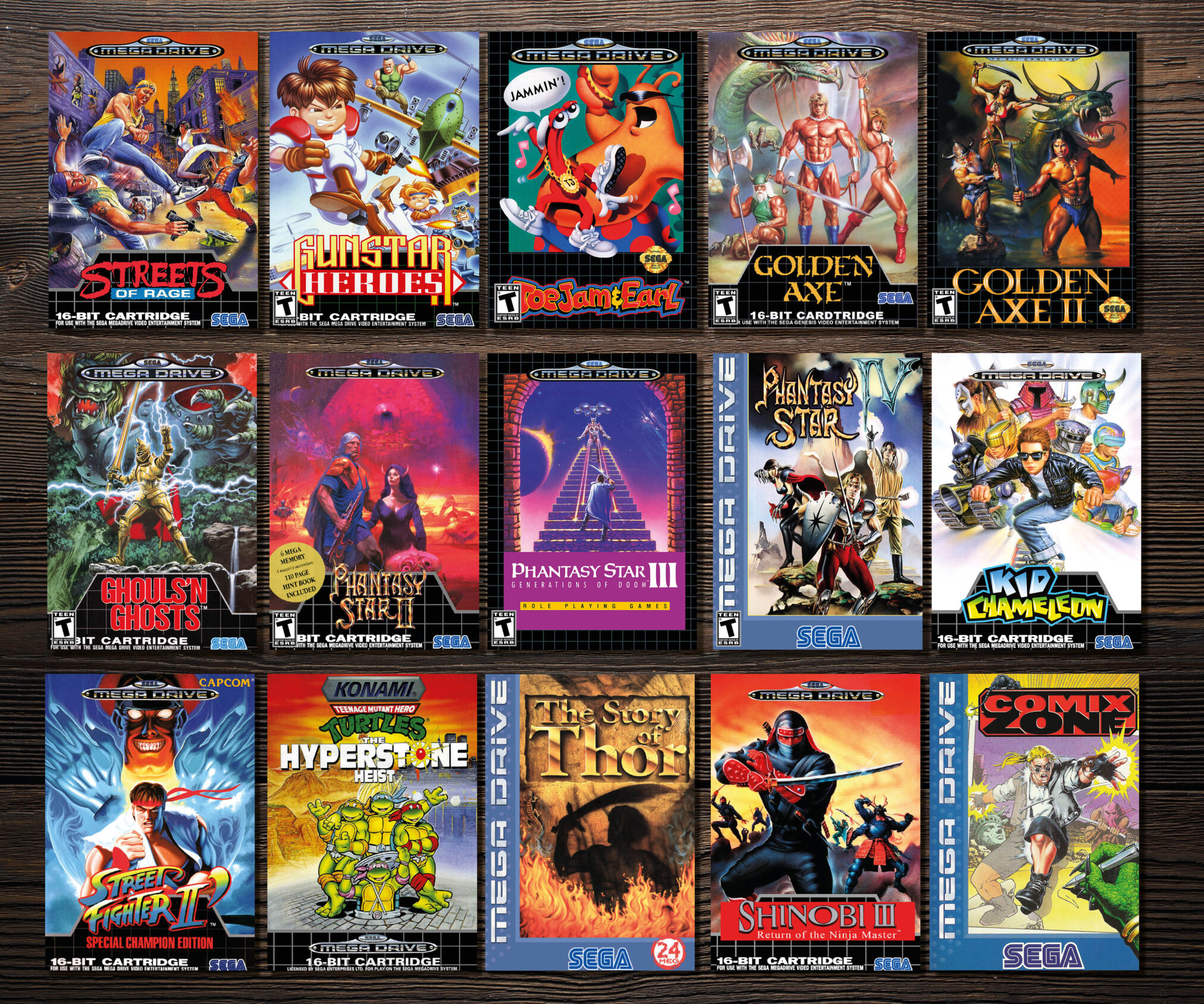 Ejemplos de títulos muy populares de Sega Mega Drive Ejemplos de títulos muy populares de Sega Mega Drive