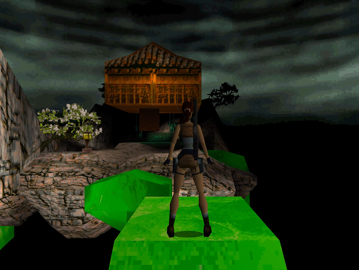Nivel de las islas flotantes en Tomb Raider II (1997) para PlayStation 1 Nivel de las islas flotantes en Tomb Raider II (1997) para PlayStation 1