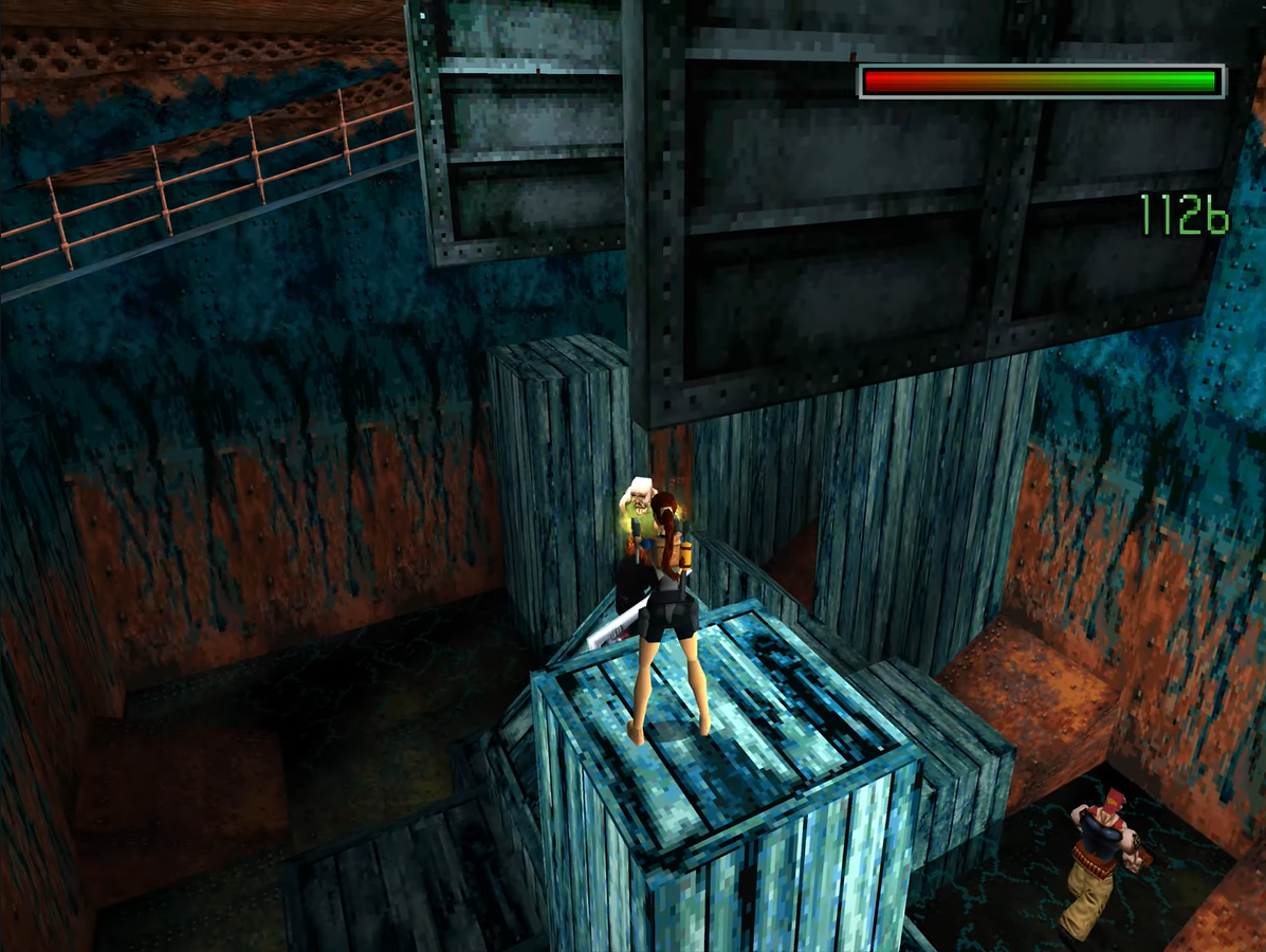 Secuencia de pelea de Lara Croft con dos mercenarios en Tomb Raider 2 (1997) Secuencia de pelea de Lara Croft con dos mercenarios en Tomb Raider 2 (1997)