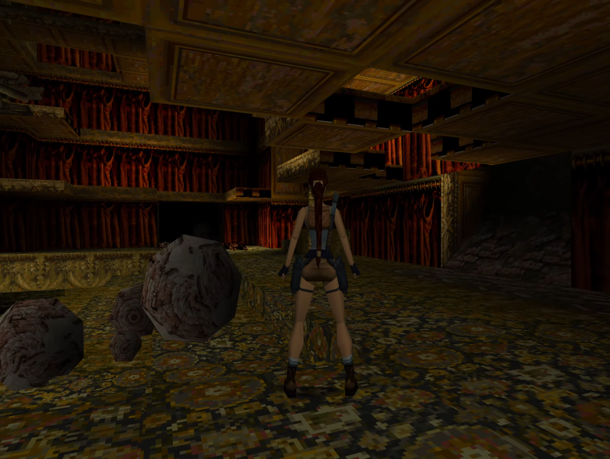 Lara Croft en el nivel del Teatro de la Ópera Lara Croft en el nivel del Teatro de la Ópera