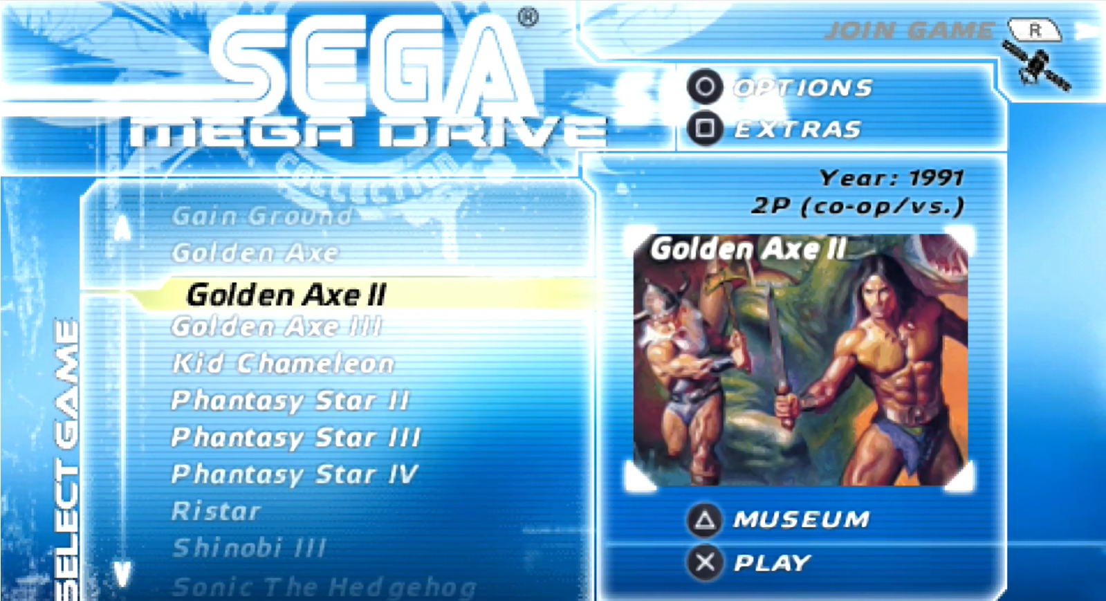 Captura del juego Sega Mega Drive Collection (2006) para PSP donde sale el Golden Axe II (1991) Captura del juego Sega Mega Drive Collection (2006) para PSP donde sale el Golden Axe II (1991)