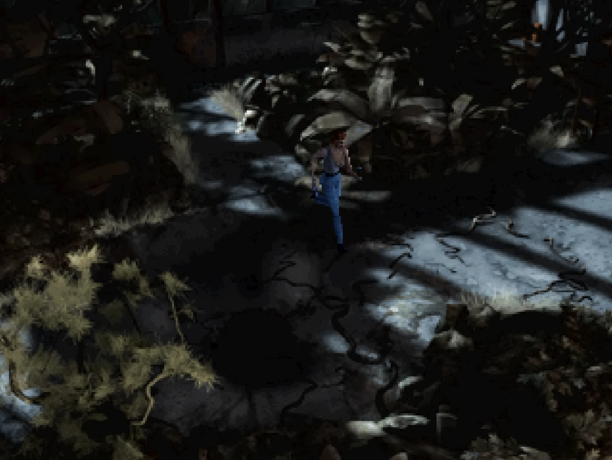 Aline Cedrac en el invernadero en Alone in the Dark: The New Nightmare (2001) 