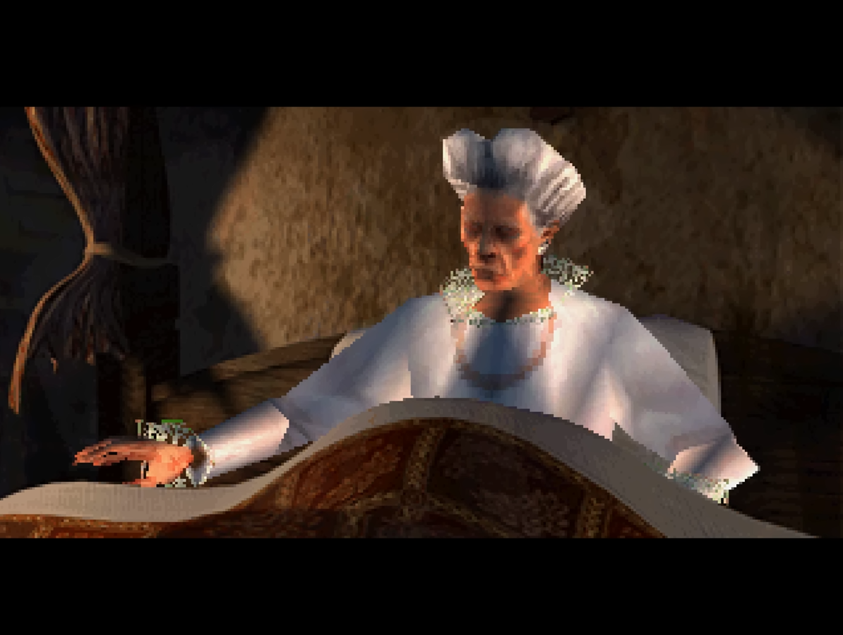 La anciana ciega Lucy Morton en Alone in the Dark: The New Nightmare (2001) 