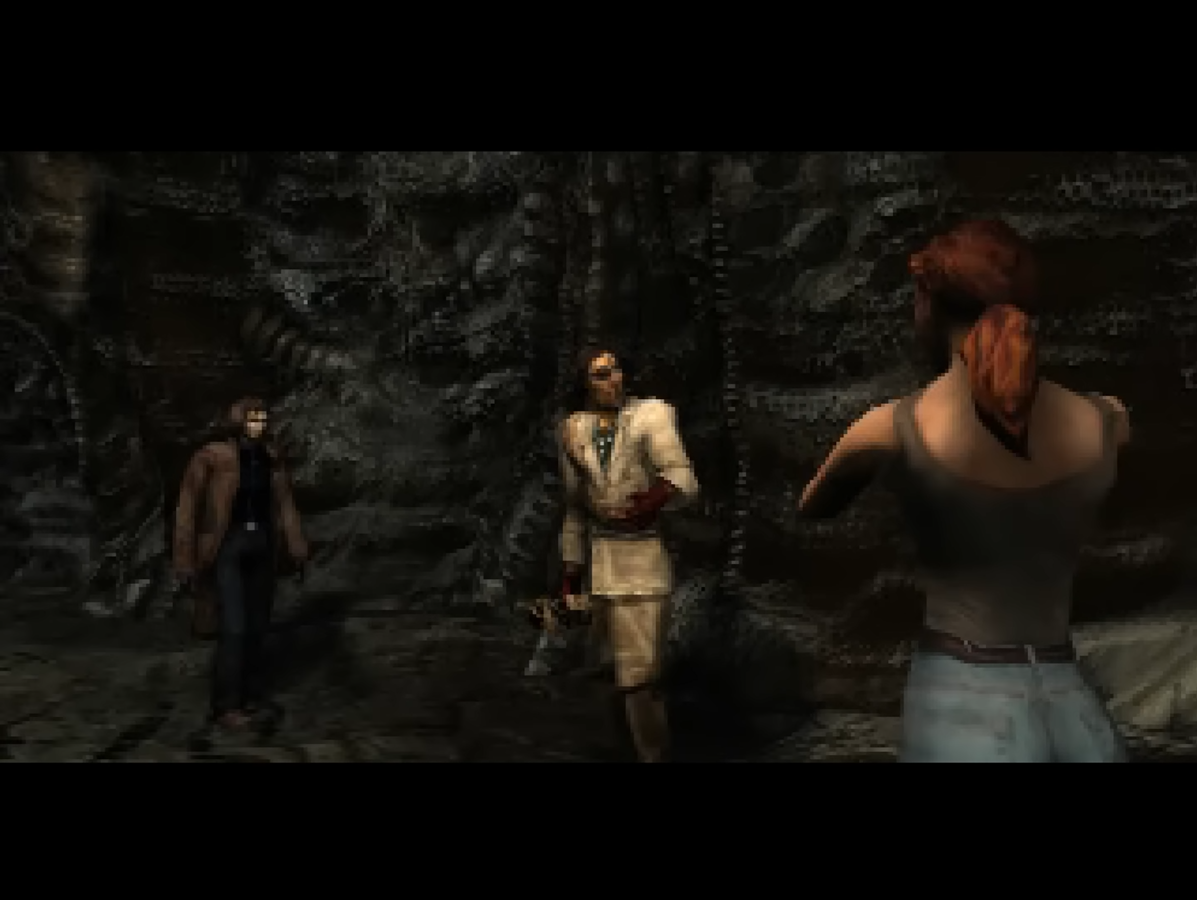 Cinemática donde se quedaba colgado el segundo disco del juego Alone in the Dark: The New Nightmare (2001) 