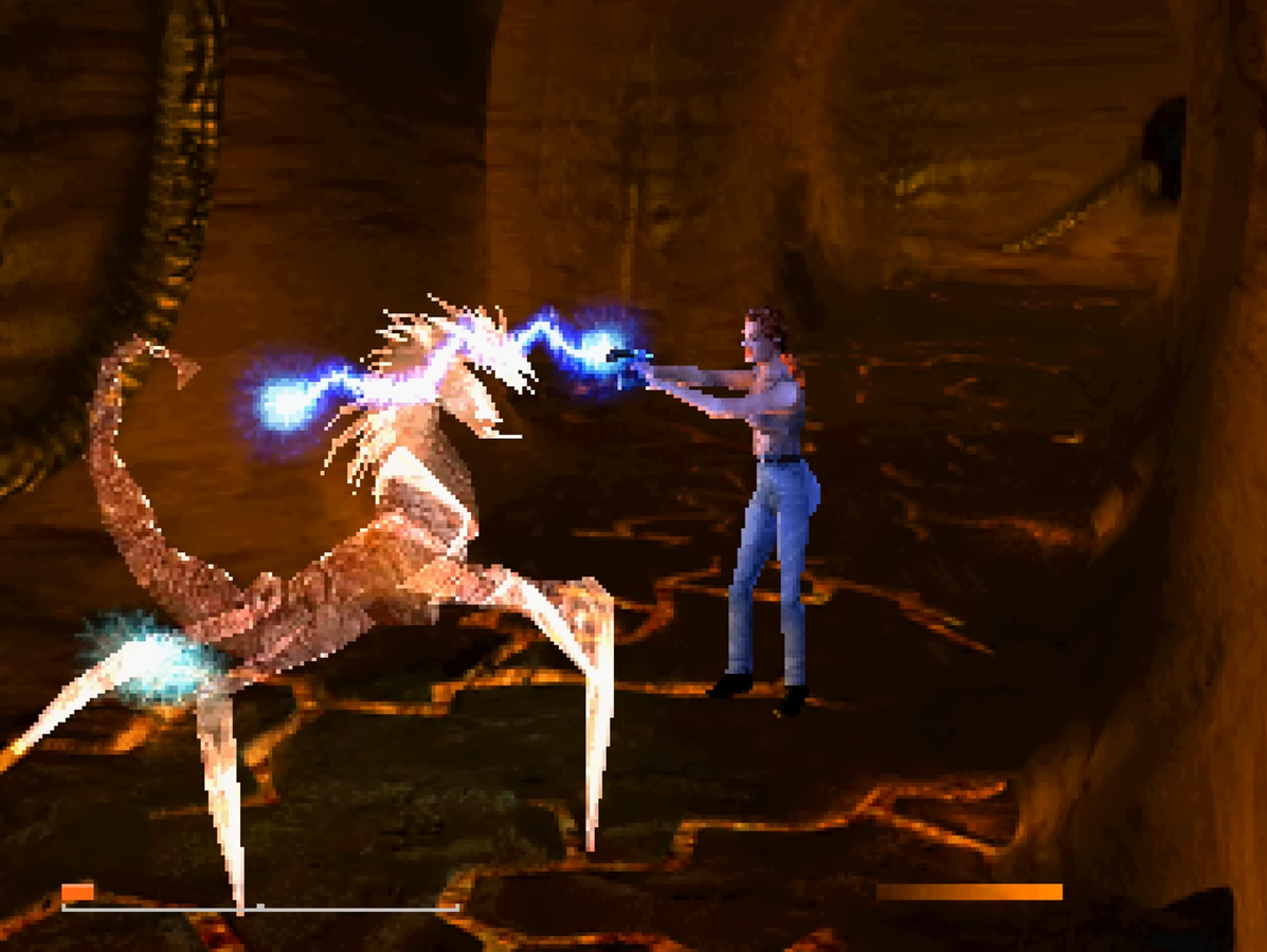 Aline Cedrac en el mundo de las tinieblas en Alone in the Dark: The New Nightmare (2001) 