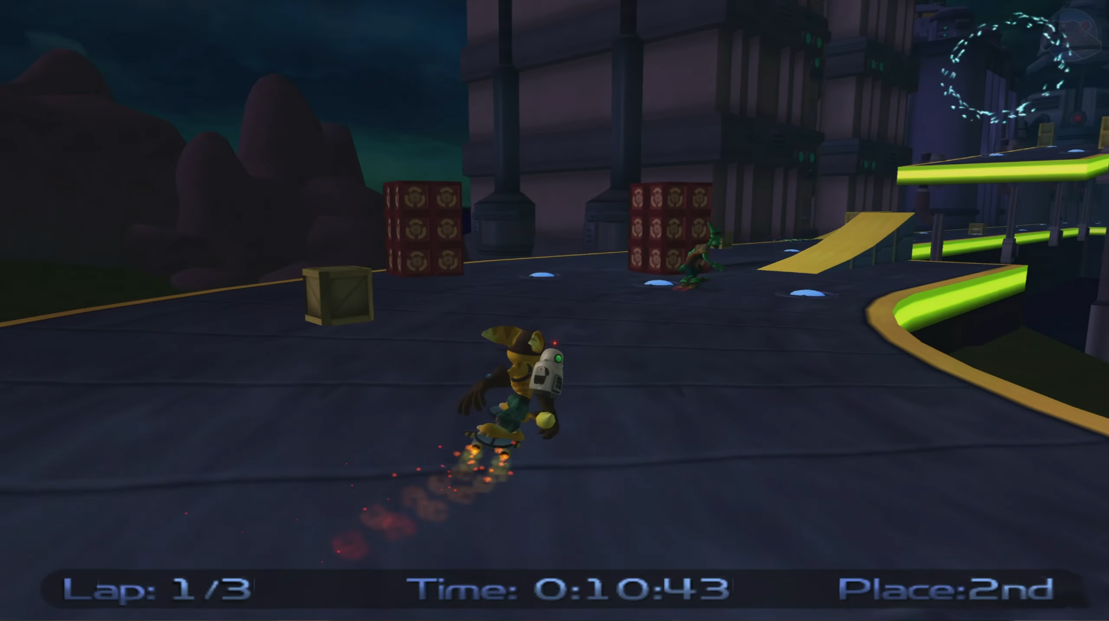 Carrera de Hoverboard del planeta Rilgar en Ratchet & Clank (2002) Carrera de Hoverboard del planeta Rilgar en Ratchet & Clank (2002)