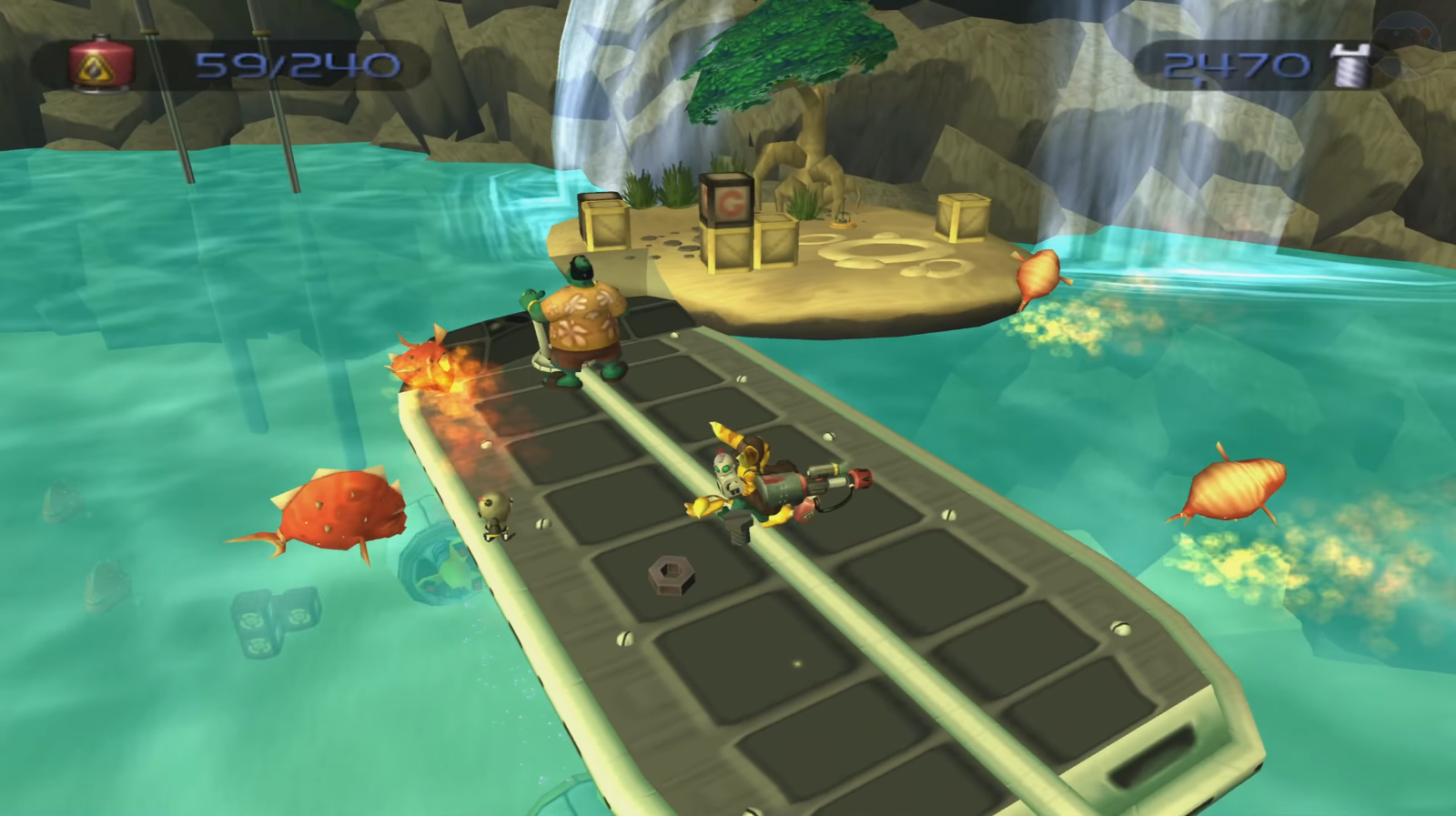 Ratchet & Clank (2002): el origen de dos leyendas galácticas 3 Ratchet & Clank durante la misión del barco en Pokitaru en Ratchet & Clank (2002)