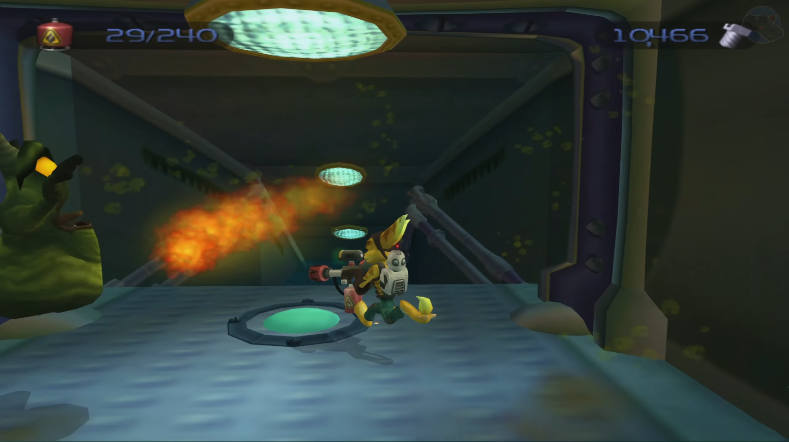 Ratchet & Clank en la sección acuática de Rilgar en Ratchet & Clank (2002) Ratchet & Clank en la sección acuática de Rilgar en Ratchet & Clank (2002)