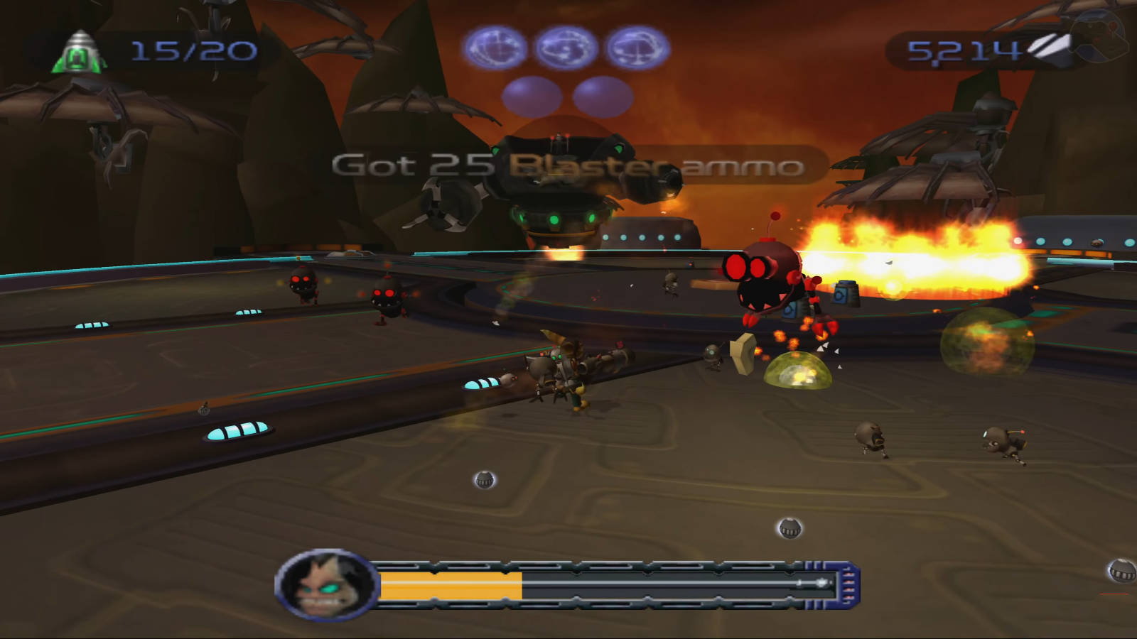 Ratchet & Clank en el combate final contra el Presidente Drek en Ratchet & Clank (2002) Ratchet & Clank en el combate final contra el Presidente Drek en Ratchet & Clank (2002)