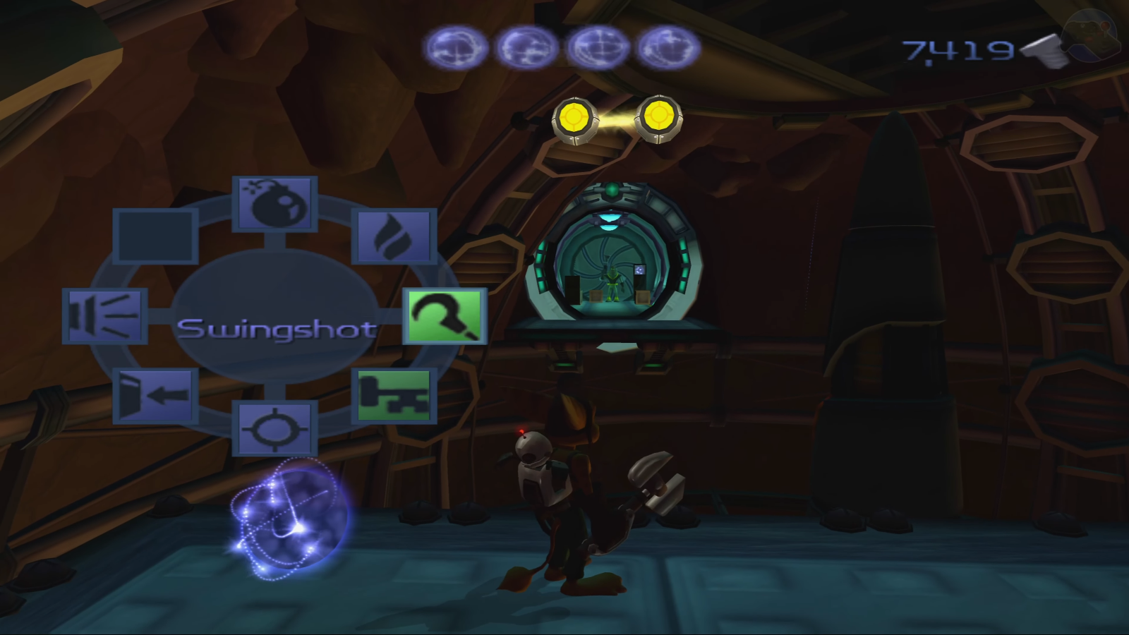 Menú de selección rápida de armas en Ratchet & Clank (2002) Menú de selección rápida de armas en Ratchet & Clank (2002)